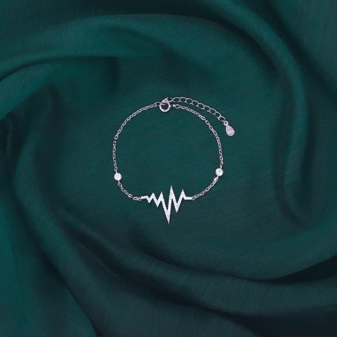Silver Heartbeat Bracelet