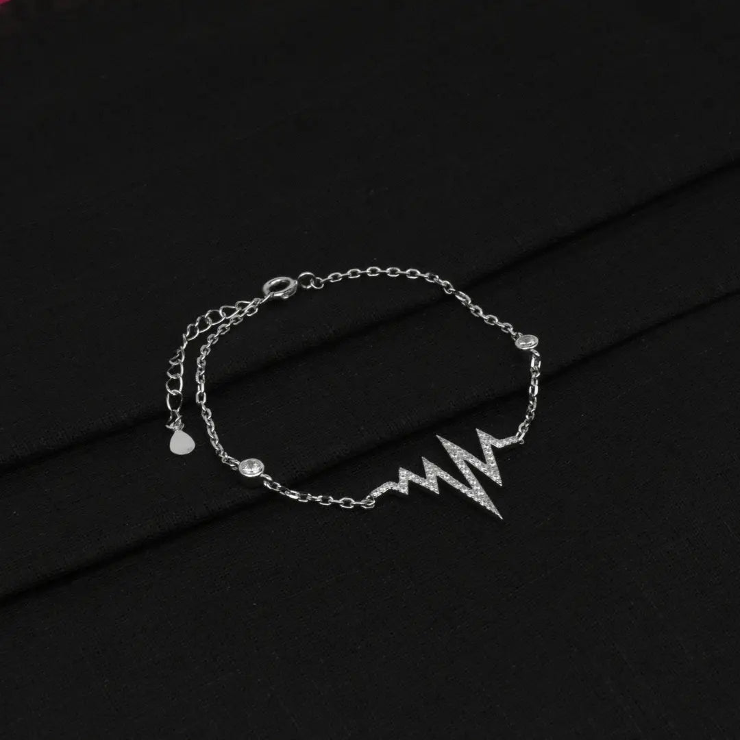 Silver Heartbeat Bracelet