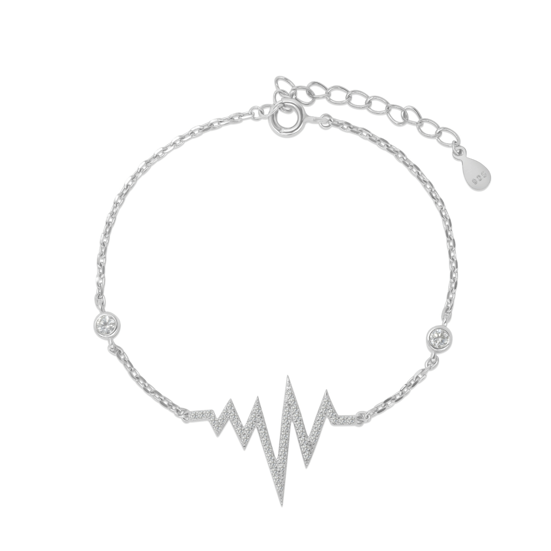 Silver Heartbeat Bracelet