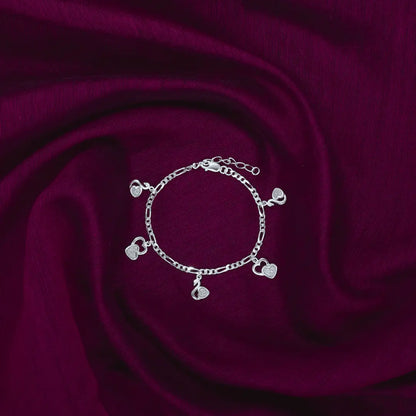 Silver Heart Swan Bracelet